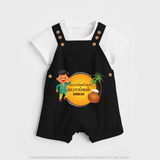 Pongaloo Pongal Tamil Boy Edition Personalized Kids Dungaree - BLACK - 0 - 5 Months Old (Chest 18")