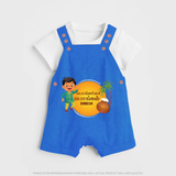 Pongaloo Pongal Tamil Boy Edition Personalized Kids Dungaree - COBALT BLUE - 0 - 5 Months Old (Chest 18")