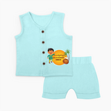 Pongaloo Pongal Tamil Boy Edition Personalized Kids Jabla Set - BABY BLUE - 0 - 3 Months Old (Chest 9.8")