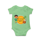 Pongaloo Pongal Tamil Boy Edition Personalized Kids Romper - GREEN - New Born (Chest 14")