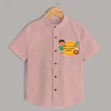 Pongaloo Pongal Tamil Boy Edition Personalized Kids Shirt - PEACH - 0 - 6 Months Old (Chest 23")