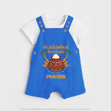 Pongalo Pongal - Sunshine Harvest Customized Dungaree Set for Kids with Name - COBALT BLUE - 0 - 5 Months Old (Chest 18")