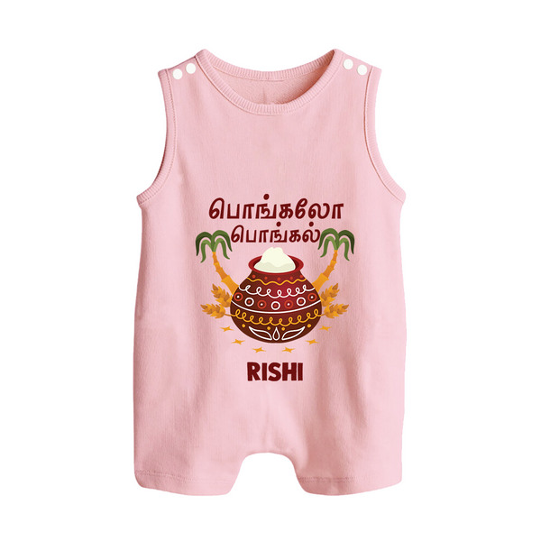 Pongalo Pongal - Sunshine Harvest Customized Romper Suit for Babies with Name - BABY PINK - 0 - 5 Months Old (Chest 18")