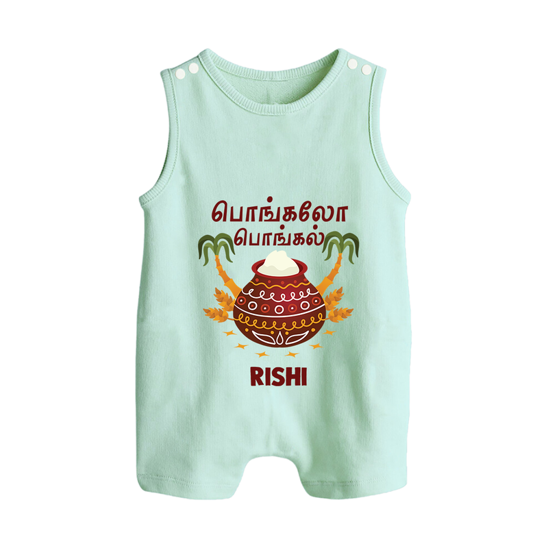 Pongalo Pongal - Sunshine Harvest Customized Romper Suit for Babies with Name - MINT GREEN - 0 - 5 Months Old (Chest 18")