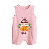 CanÕt Keep Calm, ItÕs Pongal Time - Customized Romper Suit for Babies with Name - BABY PINK - 0 - 5 Months Old (Chest 18")