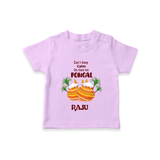 CanÕt Keep Calm, ItÕs Pongal Time - Customized T-Shirt for Kids with Name - LILAC - 0-5 Months Old (Chest 17")