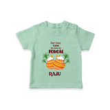 CanÕt Keep Calm, ItÕs Pongal Time - Customized T-Shirt for Kids with Name - MINT GREEN - 0-5 Months Old (Chest 17")