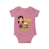 Pongalo Pongal - Little Traditions Customized Romper for Babies with Name - ONION - 0 - 3 Months Old (Chest 16")