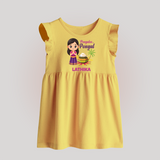 Pongalo Pongal - Little Traditions Customized Baby Frock for Babies with Name - YELLOW - 0 - 3 Months Old (Chest 17")