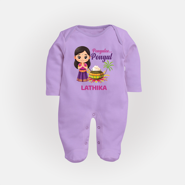 Pongaloo Pongal Tamil Girl Edition – Custom Kids Fullbody Suit  - LILAC - New Born (Chest 7.5")
