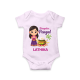 Pongalo Pongal - Little Traditions Customized Romper for Babies with Name - LILAC - 0 - 3 Months Old (Chest 16")