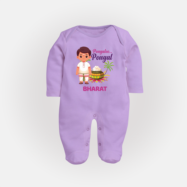 Pongaloo Pongal Tamil Boy Edition – Custom Kids Fullbody Suit  - LILAC - New Born (Chest 7.5")