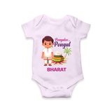 Pongalo Pongal - Village Vibes Customized Romper for Babies with Name - LILAC - 0 - 3 Months Old (Chest 16")