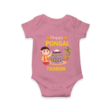 Happy Pongal - Celebrating Culture Customized Romper for Babies with Name - ONION - 0 - 3 Months Old (Chest 16")