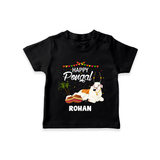 Happy Pongal |Custom Kids T-Shirt  - BLACK - 0-5 Months Old (Chest 17")