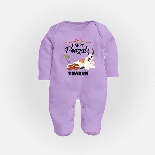 Happy Pongal |Custom Kids Fullbody Suit  - LILAC - New Born (Chest 7.5")