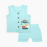 Happy Pongal |Custom Kids Jabla Set  - BABY BLUE - 0 - 3 Months Old (Chest 9.8")