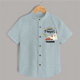 Happy Pongal - Little Bull Tamer Themed Customized Shirt for Kids - ARCTIC BLUE - 0 - 6 Months Old (Chest 23")