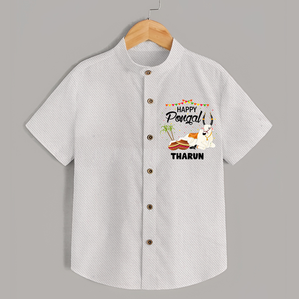 Happy Pongal |Custom Kids Shirt  - WHITE - 0 - 6 Months Old (Chest 23")