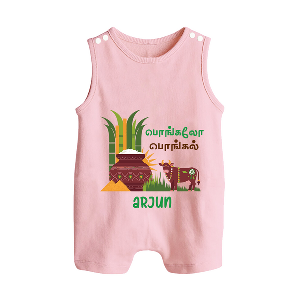 Pongaloo Pongal Tamil  – Custom Kids Romper Suit  - BABY PINK - 0 - 5 Months Old (Chest 18")