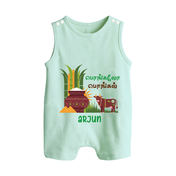 Pongaloo Pongal Tamil  – Custom Kids Romper Suit  - MINT GREEN - 0 - 5 Months Old (Chest 18")