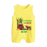 Pongaloo Pongal Tamil  – Custom Kids Romper Suit  - PASTEL YELLOW - 0 - 5 Months Old (Chest 18")