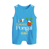 Pongalo Pongal - Mattu Pongal Delight Customized Romper Suit for Babies with Name - ROYAL BLUE - 0 - 5 Months Old (Chest 18")