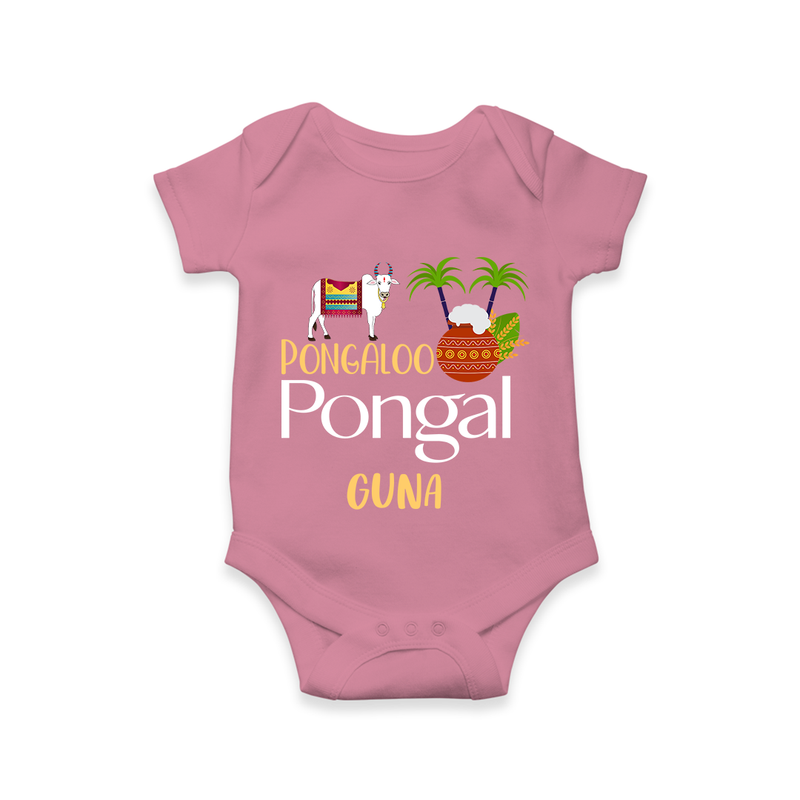 Pongalo Pongal - Mattu Pongal Delight Customized Romper for Babies with Name - ONION - 0 - 3 Months Old (Chest 16")