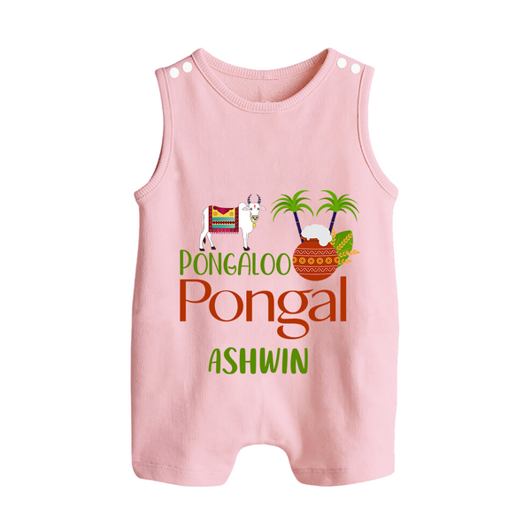 Pongalo Pongal - Mattu Pongal Delight Customized Romper Suit for Babies with Name - BABY PINK - 0 - 5 Months Old (Chest 18")