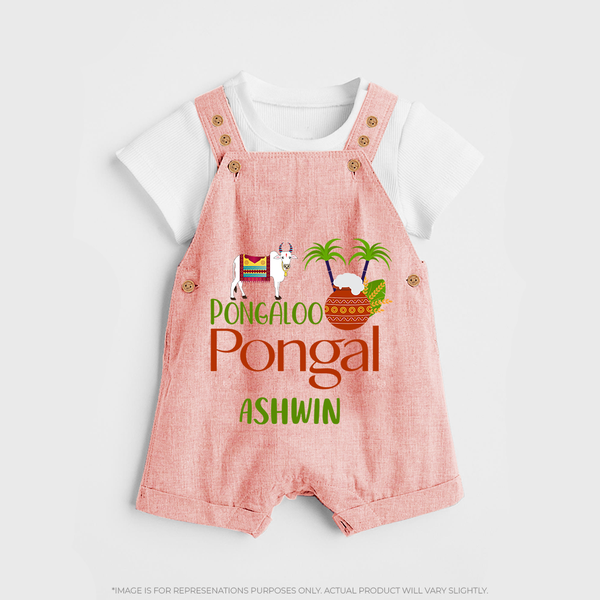 Pongaloo Pongal Kids Dungaree - PEACH - 0 - 5 Months Old (Chest 18")