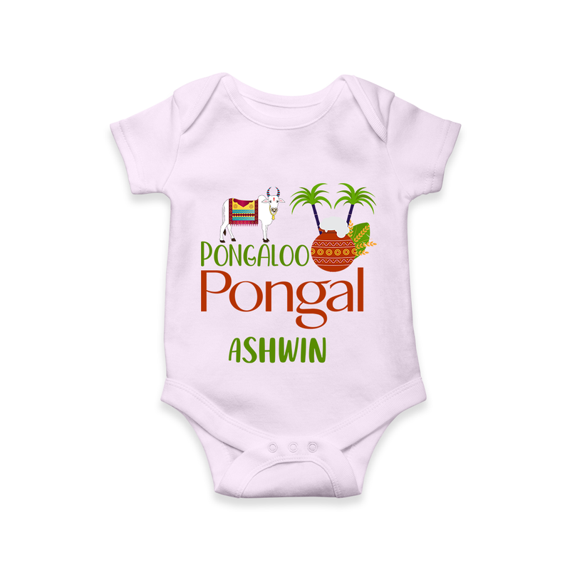 Pongalo Pongal - Mattu Pongal Delight Customized Romper for Babies with Name - LILAC - 0 - 3 Months Old (Chest 16")