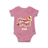 Pongalo Pongal - Festive Cow Themed Customized Romper for Babies with Name - ONION - 0 - 3 Months Old (Chest 16")