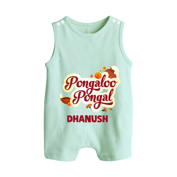 Pongaloo Pongal Romper Suit  Print with Name Customisation - MINT GREEN - 0 - 5 Months Old (Chest 18")