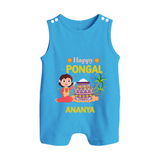 Happy Pongal - Heritage and Happiness Customized Romper Suit for Babies with Name - ROYAL BLUE - 0 - 5 Months Old (Chest 18")