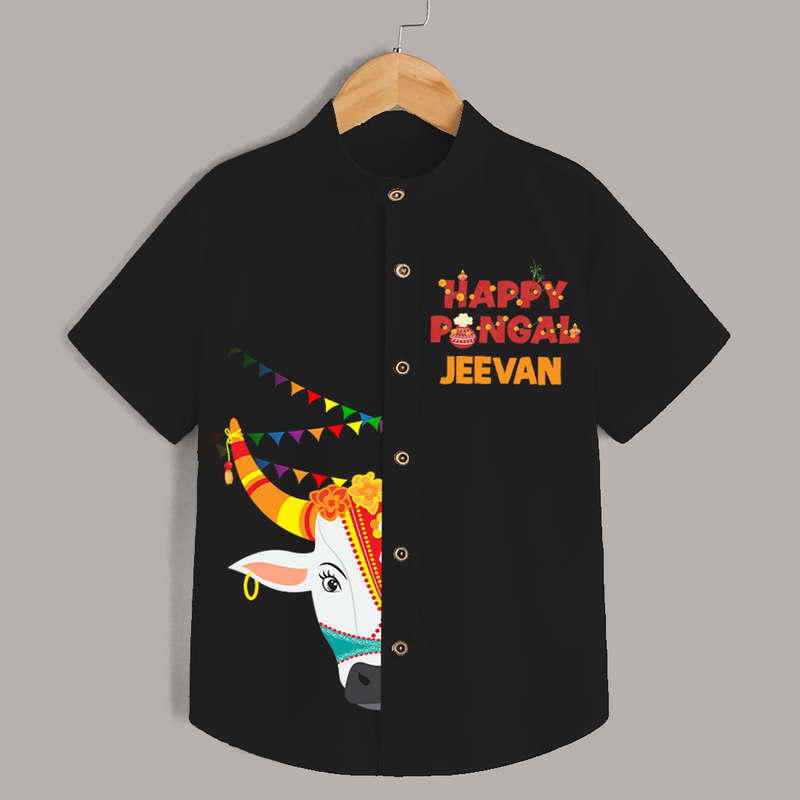 "Celebrate Pongal in Style - Festive Shirts for All Ages" - BLACK - 0 - 6 Months Old (Chest 23")