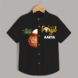 "Happy Pongal - Trendy Shirts to Celebrate Tradition and Joy" - BLACK - 0 - 6 Months Old (Chest 23")