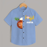 "Happy Pongal - Trendy Shirts to Celebrate Tradition and Joy" - SKY BLUE - 0 - 6 Months Old (Chest 23")