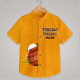 Pongalo pongal Pot Shirt with Name Personalisation - CHROME YELLOW - 0 - 6 Months Old (Chest 23")