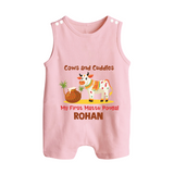 Cows And Cuddles  - My First Mattu Pongal Themed Romper Suit For Babies - BABY PINK - 0 - 5 Months Old (Chest 18")