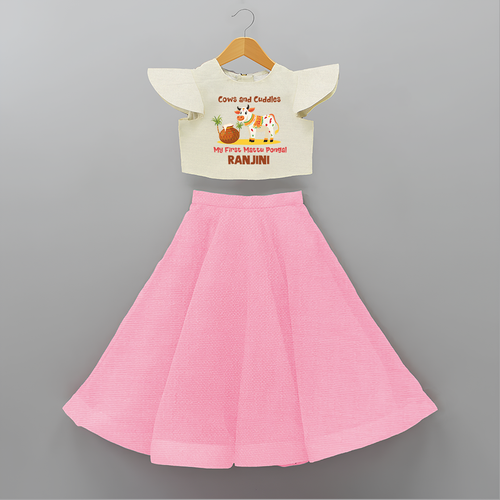 Cows And Cuddles  - My First Mattu Pongal Themed Crop Top And Skirt For Kids