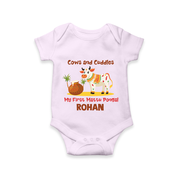 Cows And Cuddles  - My First Mattu Pongal Themed Romper For Babies - LILAC - 0 - 3 Months Old (Chest 16")