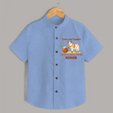 Cows And Cuddles  - My First Mattu Pongal Themed Shirt For Kids - SKY BLUE - 0 - 6 Months Old (Chest 23")