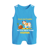 Cows And Cuddles  - My First Mattu Pongal Themed Romper Suit For Babies - ROYAL BLUE - 0 - 5 Months Old (Chest 18")