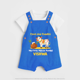 Cows And Cuddles  - My First Mattu Pongal Themed Dungaree Set For Kids - COBALT BLUE - 0 - 5 Months Old (Chest 18")