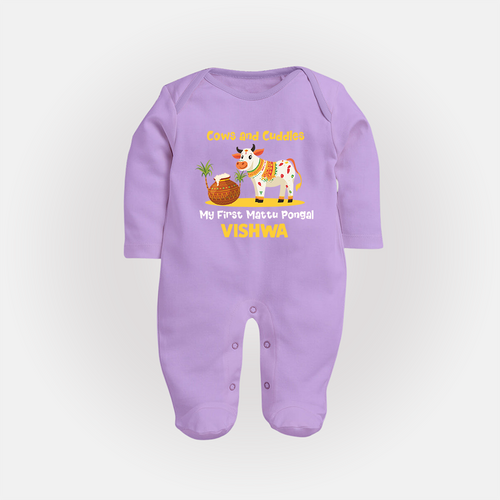 Cows And Cuddles  - My First Mattu Pongal Themed Sleep Suit For Babies