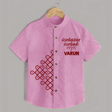 Kolam Placement + Tamil Pongal Text | Customized Shirt for Kids - BABY PINK - 0 - 6 Months Old (Chest 23")