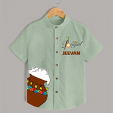 Pongal Pot Corner Placement + “Happy Pongal”  | Customized Shirt for Kids - MINT GREEN - 0 - 6 Months Old (Chest 23")