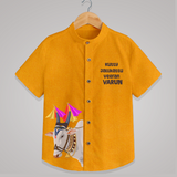 Jallikattu Bull + “Kutty Jallikattu Veeran  | Customized Shirt for Kids - CHROME YELLOW - 0 - 6 Months Old (Chest 23")