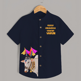 Jallikattu Bull + “Kutty Jallikattu Veeran  | Customized Shirt for Kids - NAVY BLUE - 0 - 6 Months Old (Chest 23")