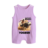 Pongal Special Jallikattu Print | Customized Romper Suit for Kid - LILAC - 0 - 5 Months Old (Chest 18")